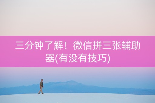三分钟了解！微信拼三张辅助器(有没有技巧)