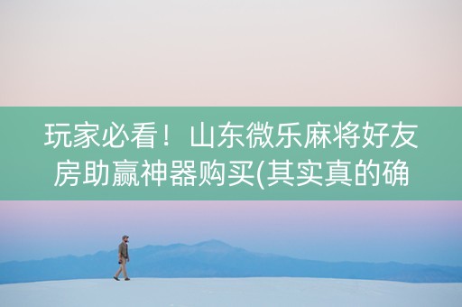 玩家必看！山东微乐麻将好友房助赢神器购买(其实真的确实有挂)