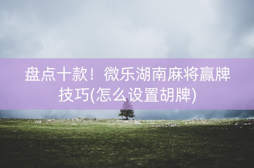 盘点十款！微乐湖南麻将赢牌技巧(怎么设置胡牌)