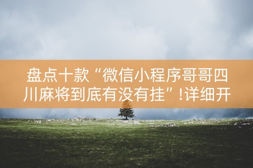 盘点十款“微信小程序哥哥四川麻将到底有没有挂”!详细开挂教程-知乎