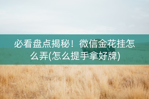 必看盘点揭秘！微信金花挂怎么弄(怎么提手拿好牌)