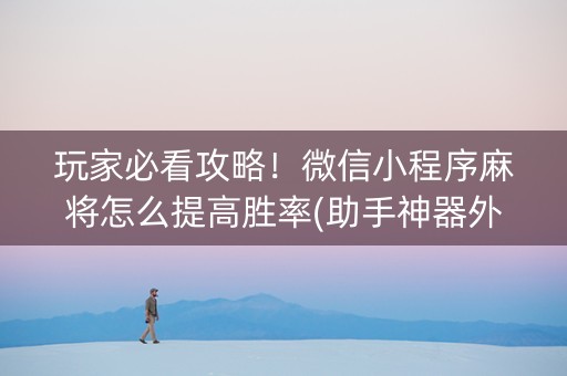 玩家必看攻略！微信小程序麻将怎么提高胜率(助手神器外辅工具)