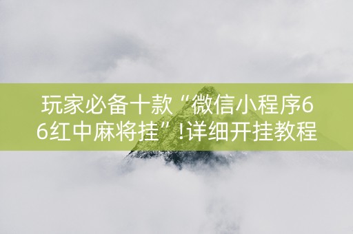 玩家必备十款“微信小程序66红中麻将挂”!详细开挂教程-知乎