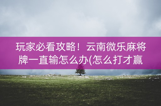 玩家必看攻略！云南微乐麻将牌一直输怎么办(怎么打才赢)