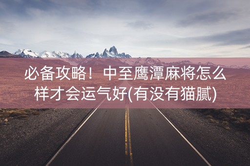 必备攻略！中至鹰潭麻将怎么样才会运气好(有没有猫腻)