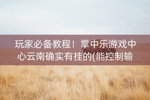 玩家必备教程！掌中乐游戏中心云南确实有挂的(能控制输赢吗)