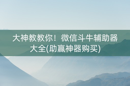 大神教教你！微信斗牛辅助器大全(助赢神器购买)