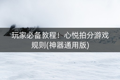 玩家必备教程！心悦拍分游戏规则(神器通用版)
