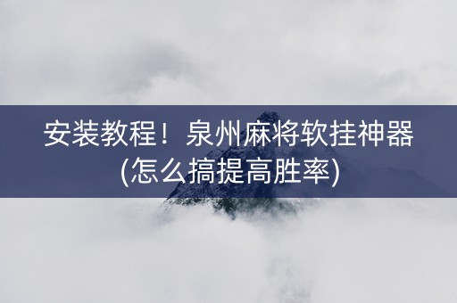 安装教程！泉州麻将软挂神器(怎么搞提高胜率)