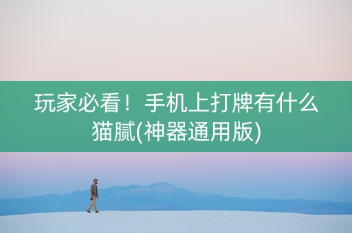 玩家必看！手机上打牌有什么猫腻(神器通用版)