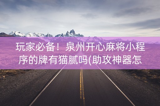 玩家必备！泉州开心麻将小程序的牌有猫腻吗(助攻神器怎么才会赢)