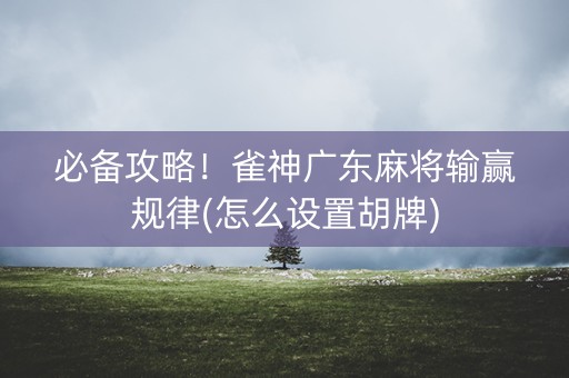 必备攻略！雀神广东麻将输赢规律(怎么设置胡牌)