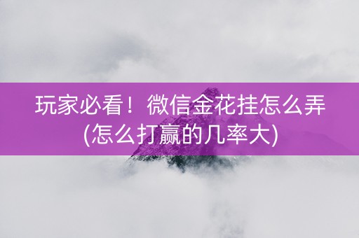 玩家必看！微信金花挂怎么弄(怎么打赢的几率大)