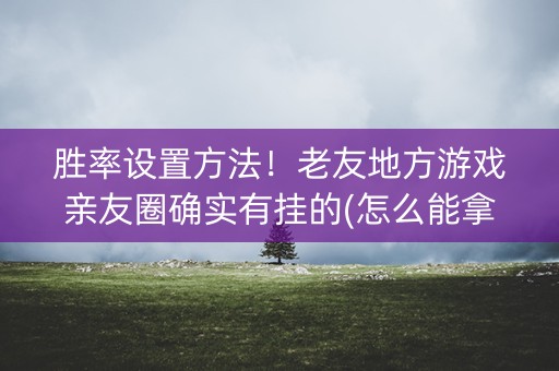 胜率设置方法！老友地方游戏亲友圈确实有挂的(怎么能拿好牌)