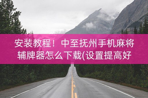 安装教程！中至抚州手机麻将辅牌器怎么下载(设置提高好牌几率)