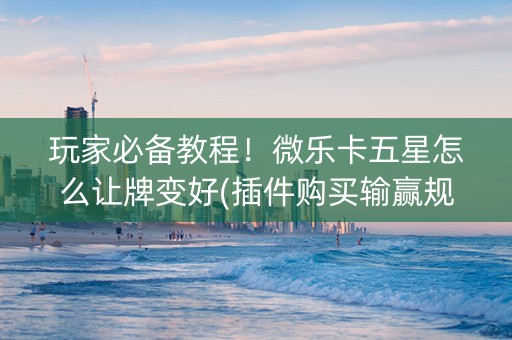 玩家必备教程！微乐卡五星怎么让牌变好(插件购买输赢规律)