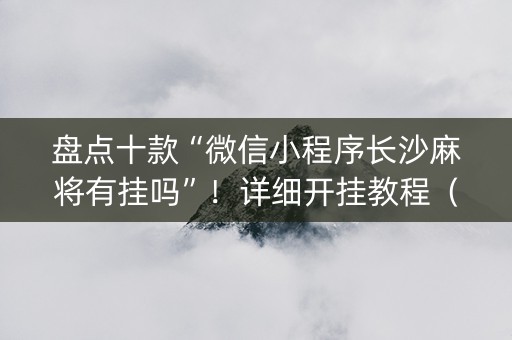 盘点十款“微信小程序长沙麻将有挂吗”！详细开挂教程（确实真的有挂)-知乎