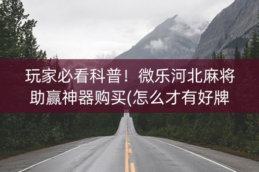 玩家必看科普！微乐河北麻将助赢神器购买(怎么才有好牌)