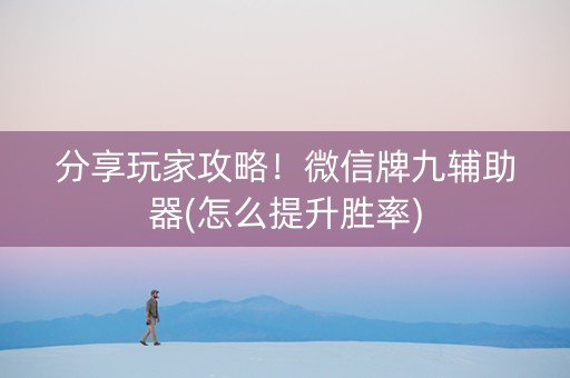 分享玩家攻略！微信牌九辅助器(怎么提升胜率)