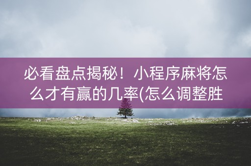 必看盘点揭秘！小程序麻将怎么才有赢的几率(怎么调整胜率)