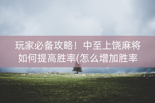 玩家必备攻略！中至上饶麻将如何提高胜率(怎么增加胜率)