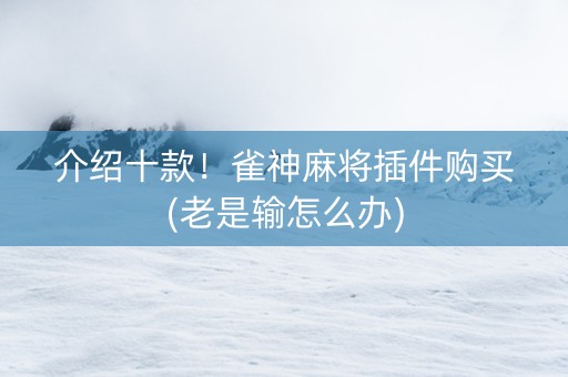 介绍十款！雀神麻将插件购买(老是输怎么办)