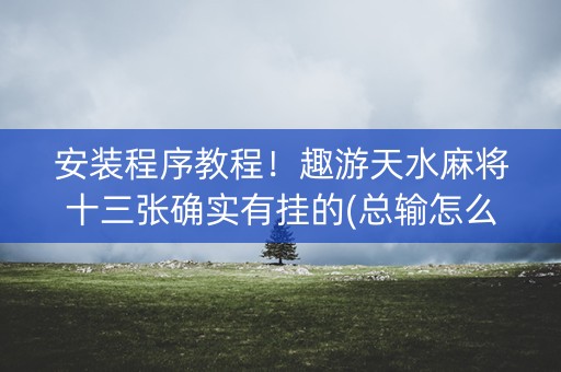 安装程序教程！趣游天水麻将十三张确实有挂的(总输怎么回事)