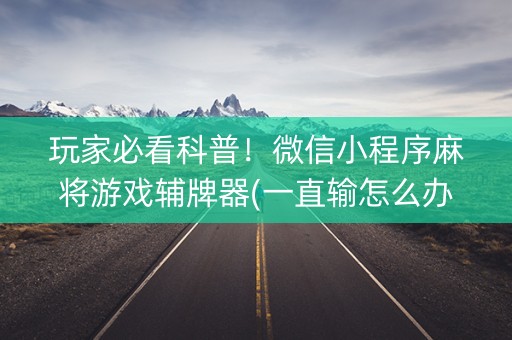 玩家必看科普！微信小程序麻将游戏辅牌器(一直输怎么办)