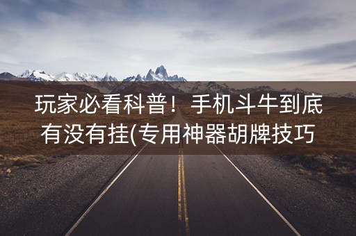 玩家必看科普！手机斗牛到底有没有挂(专用神器胡牌技巧)