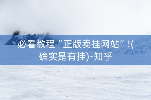 必看教程“正版卖挂网站”!(确实是有挂)-知乎