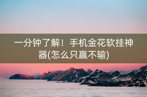 一分钟了解！手机金花软挂神器(怎么只赢不输)
