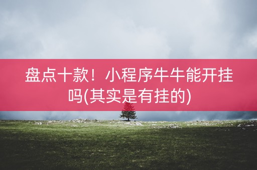 盘点十款！小程序牛牛能开挂吗(其实是有挂的)