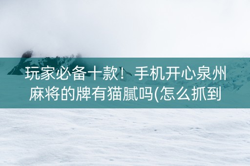 玩家必备十款！手机开心泉州麻将的牌有猫腻吗(怎么抓到好牌)