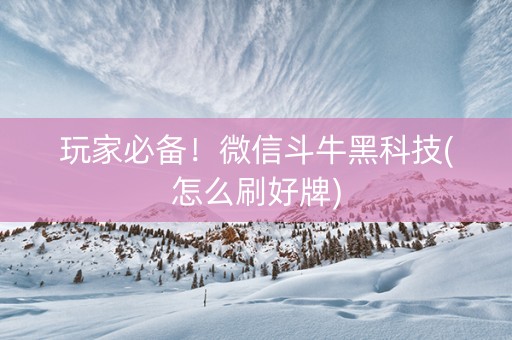 玩家必备！微信斗牛黑科技(怎么刷好牌)