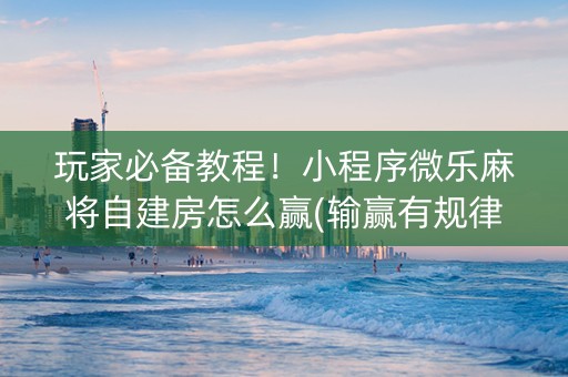 玩家必备教程！小程序微乐麻将自建房怎么赢(输赢有规律)