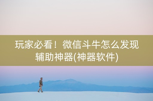 玩家必看！微信斗牛怎么发现辅助神器(神器软件)