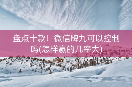 盘点十款！微信牌九可以控制吗(怎样赢的几率大)