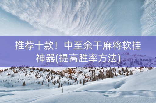 推荐十款！中至余干麻将软挂神器(提高胜率方法)