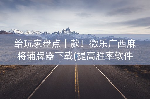 给玩家盘点十款！微乐广西麻将辅牌器下载(提高胜率软件)