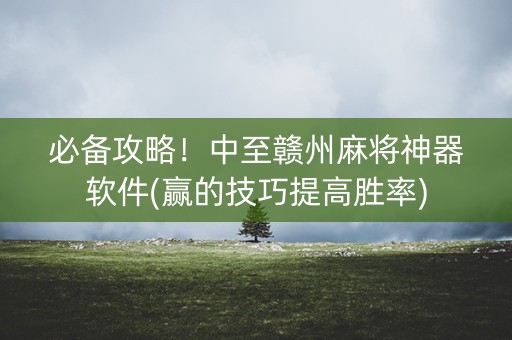 必备攻略！中至赣州麻将神器软件(赢的技巧提高胜率)