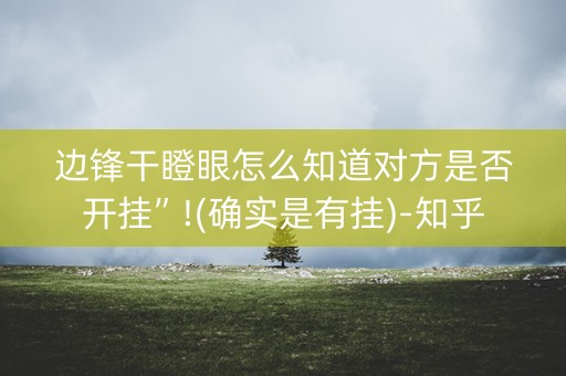 边锋干瞪眼怎么知道对方是否开挂”!(确实是有挂)-知乎