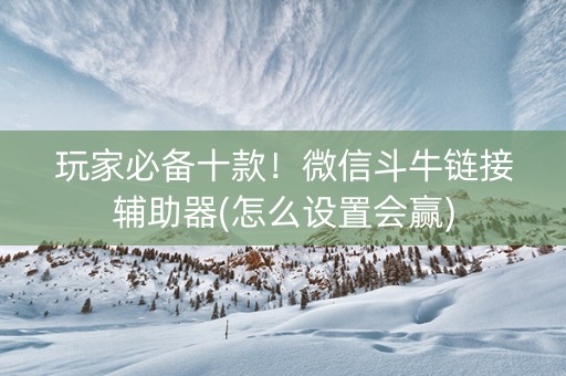 玩家必备十款！微信斗牛链接辅助器(怎么设置会赢)