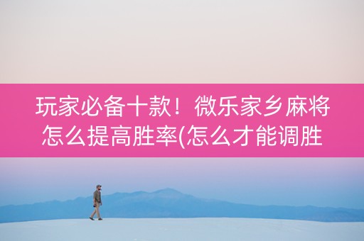 玩家必备十款！微乐家乡麻将怎么提高胜率(怎么才能调胜率)