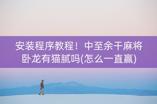 安装程序教程！中至余干麻将卧龙有猫腻吗(怎么一直赢)