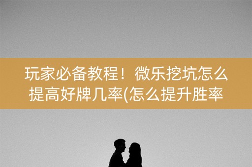 玩家必备教程！微乐挖坑怎么提高好牌几率(怎么提升胜率)