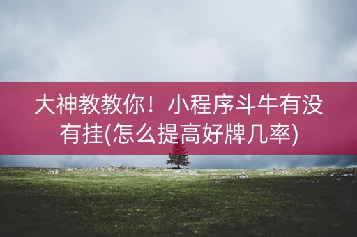 大神教教你！小程序斗牛有没有挂(怎么提高好牌几率)