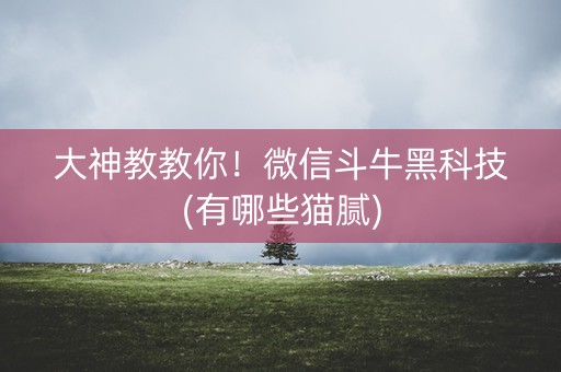 大神教教你！微信斗牛黑科技(有哪些猫腻)