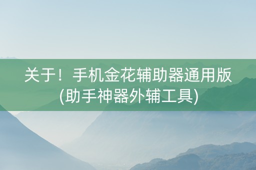 关于！手机金花辅助器通用版(助手神器外辅工具)