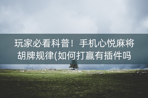 玩家必看科普！手机心悦麻将胡牌规律(如何打赢有插件吗)