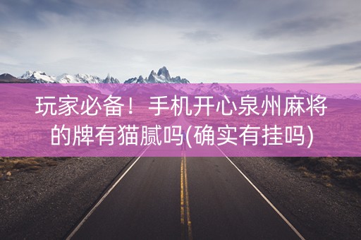 玩家必备！手机开心泉州麻将的牌有猫腻吗(确实有挂吗)